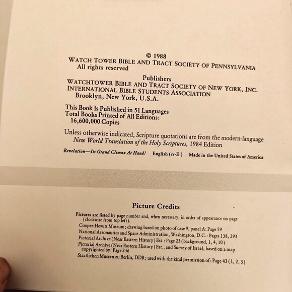 Revelation It's Grand Climax At Hand Vintage Hardcover Watchtower Bible 1988 - Picture 3 of 8